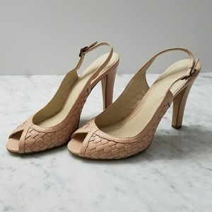 Colin Stuart woven peep-toe sling back heels 7